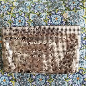 New Whiting & Davis silver mesh clutch
